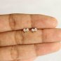 Diamond Bow Studs 14k Solid Gold Bow Tie Nose Ear Piercing Birthday Gift Charm.