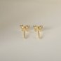 Diamond Bow Studs 14k Solid Gold Bow Tie Nose Ear Piercing Birthday Gift Charm.
