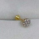 Diamond Nose Piercing 14k Solid Gold Natural Diamond Nose Pin Body Jewelry NS8. Diamond Nose Piercing 14k Solid Gold Natural Diamond Nose Pin Body Jewelry NS8.