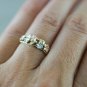 14k Solid Gold Plumeria Hawaiian Hawaii Flower Aloha Eternity Ring Promise Ring.
