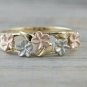 14k Solid Gold Plumeria Hawaiian Hawaii Flower Aloha Eternity Ring Promise Ring.