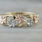 14k Solid Gold Plumeria Hawaiian Hawaii Flower Aloha Eternity Ring Promise Ring.