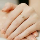 14k Gold Diamond Ring Forever Promise Ring Pave Statement Ring Valentines Gift.