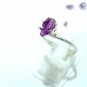 Raw Garnet Ring 925 Silver Ring Purple Garnet Raw Ring 2.03cts Garnet 10x6mm.