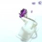 Raw Garnet Ring 925 Silver Ring Purple Garnet Raw Ring 2.03cts Garnet 10x6mm.