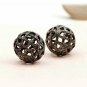 925 Sterling Silver Pave Diamond Beads Round Shape Beads Filigree Diamond Beads.