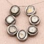 Pave Diamond Coin Shape Beads 925 Silver Polki Diamond Beads Necklace Beads.