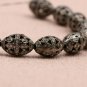 Pave Diamond Oval Filigree Beads 925 Silver Diamond Beads Necklace Making Beads