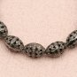 Pave Diamond Oval Filigree Beads 925 Silver Diamond Beads Necklace Making Beads