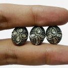 Oval Shaped Pave Diamond Beads 925 Silver Polki Diamond Wholesale Findings Beads