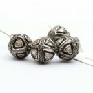 Antique Polki Beads 925 Silver Pave Diamond Jewelry Findings Necklace Beads.