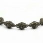 Pave Diamond Oval Beads 925 Silver Diamond Necklace Beads Cone Shape Beads.