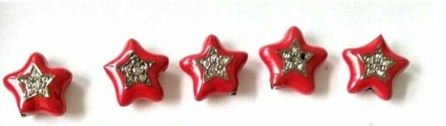 1Pc Enamel Star Beads Pave Diamond New Design Enamel Beads 925 Silver Findings.