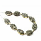Flat Oval Shape Spacer Beads Pave Diamond 925 Silver Wholesale Jewelry Findings.