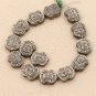 Flat Pave Diamond Beads 925 Silver Handmade Diamond Beads Jewelry Connector.rcts