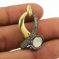 Pave Diamond Unique Polki Pendant 925 Silver Fashion Pendant For Birthday's Gift