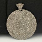 Diamond Disc Pendant 925 Sterling Silver Natural Diamond Round Boho Pendant Gift