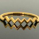 14k Solid Gold Zig Zag Ring Dainty Stackable Band Wedding Ring Enhancer Crown.