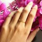 14k Solid Gold Zig Zag Ring Dainty Stackable Band Wedding Ring Enhancer Crown.