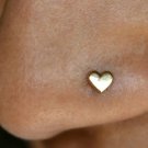 14k Solid Gold Heart Nose Piercing Delicate Tiny Nose Ring Body Piercing Ring. 14k Solid Gold Heart Nose Piercing Delicate Tiny Nose Ring Body Piercing Ring.