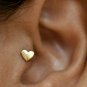 14k Solid Gold Heart Nose Piercing Delicate Tiny Nose Ring Body Piercing Ring.