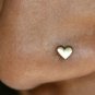 14k Solid Gold Heart Nose Piercing Delicate Tiny Nose Ring Body Piercing Ring.