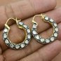 Natural Polki Diamond Hoop Earring 925 Silver Diamond Earring Birthday Gift.
