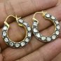 Natural Polki Diamond Hoop Earring 925 Silver Diamond Earring Birthday Gift.