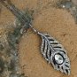 Genuine Pave Diamond 925 Silver Polki Feather Pendant Handmade Jewelry Gift.
