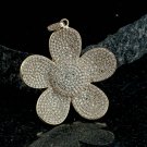 14k Solid Gold Floral Pendant Natural Diamond Flower Pendant Birthday Gift. 14k Solid Gold Floral Pendant Natural Diamond Flower Pendant Birthday Gift.