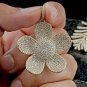 14k Solid Gold Floral Pendant Natural Diamond Flower Pendant Birthday Gift.