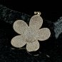 14k Solid Gold Floral Pendant Natural Diamond Flower Pendant Birthday Gift.