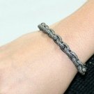 Pave Diamond Link Chain Bracelet 14k Gold&925 Silver Fashion Bracelet Jewelry.