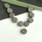 Pave Diamond Flat Round Beads 925 Silver Diamond Beads For Jewelry Making.