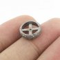 925 Sterling Silver Pave Diamond Spacer Beads Wheel Rondelles Diamond Findings.