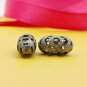 Designer Diamond Filigree Beads 925 Silver Oval Shape Beads Natural Diamond Bead