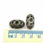 Designer Diamond Filigree Beads 925 Silver Oval Shape Beads Natural Diamond Bead