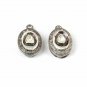 Rosecut Diamond Oval Shape Pendant Charm 925 Silver Diamond Pendant Charm 1 pc