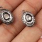 Rosecut Diamond Oval Shape Pendant Charm 925 Silver Diamond Pendant Charm 1 pc