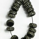 Rondelle Beads Pave Diamond Beads 925 Silver Double Line Rondelle Spacer Beads.