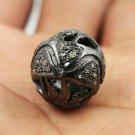 Pave Diamond 15mm Round Beads 925 Silver Diamond Beads Necklace Beads Making.