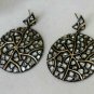 Round Dangle Earring Rose Cut Diamond Earring 14kGold&925 Silver Diamond Earring
