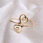 Plain Gold Ring Heart Band Yellow 14k Yellow Solid Real Women Size Ring Band.