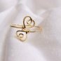 Plain Gold Ring Heart Band Yellow 14k Yellow Solid Real Women Size Ring Band.