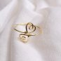 Plain Gold Ring Heart Band Yellow 14k Yellow Solid Real Women Size Ring Band.