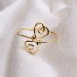 Plain Gold Ring Heart Band Yellow 14k Yellow Solid Real Women Size Ring Band.