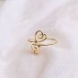 Plain Gold Ring Heart Band Yellow 14k Yellow Solid Real Women Size Ring Band.