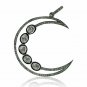 925 Sterling Silver Diamond Crescent Moon Pendant Polki Diamond Moon Necklace.