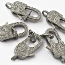 Natural Pave Diamond Lobster Clasps 925 Silver Jewelry Making Supplies NS1. Natural Pave Diamond Lobster Clasps 925 Silver Jewelry Making Supplies NS1.