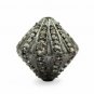 Pave Diamond 12mm Beads 925 Silver Diamond Shape Beads Necklace Making Beads.